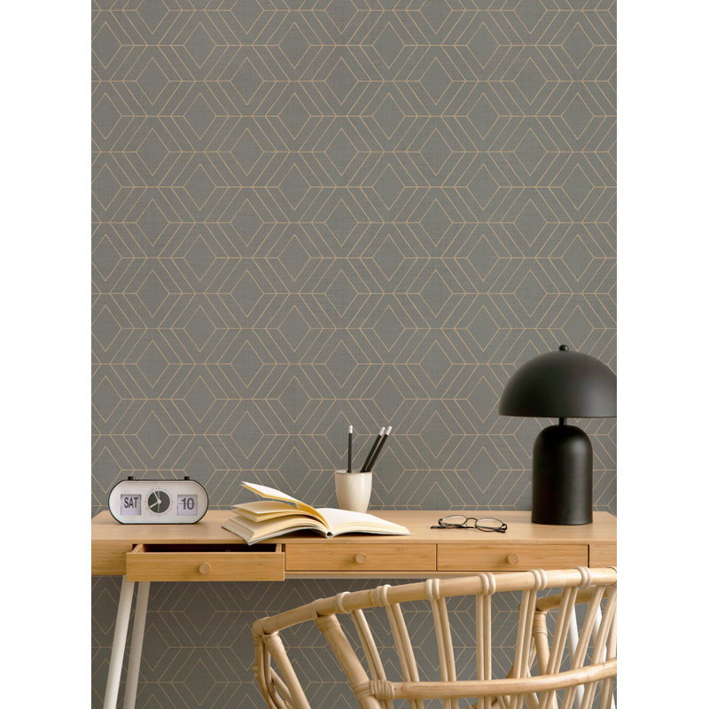 Rouleau de papier peint adhésif L 18 pi x l 24 po Diamond, Olive foncé