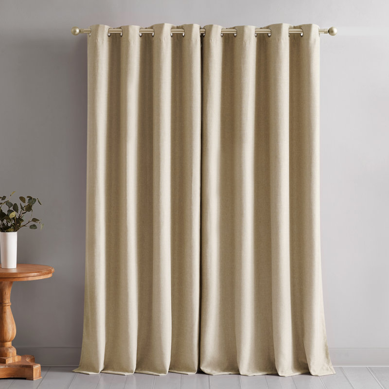 Paire de rideaux 100% occultant Meena, Beige