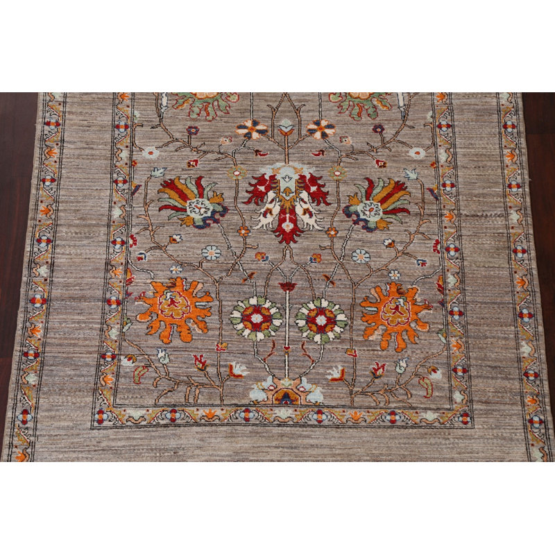 Tapis à teinture végétale Ziegler noué à la main 5 x 7