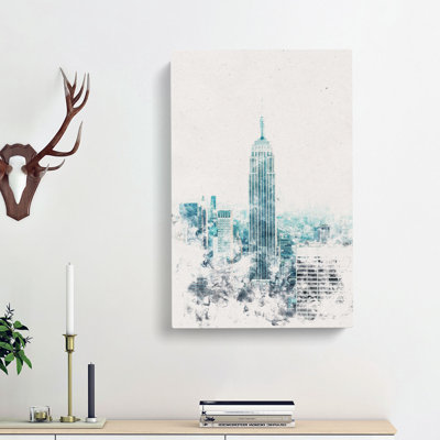 Empire State Building In New York - Wrapped Canvas Painting