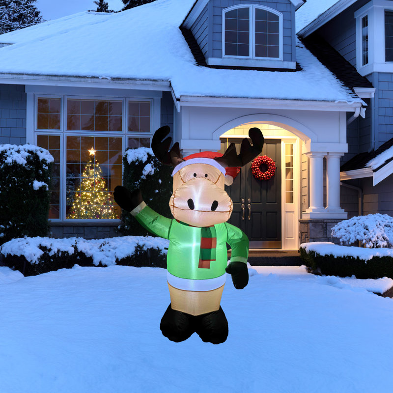Décoration de Noël gonflable lumineuse pour renne - 4,25 pi