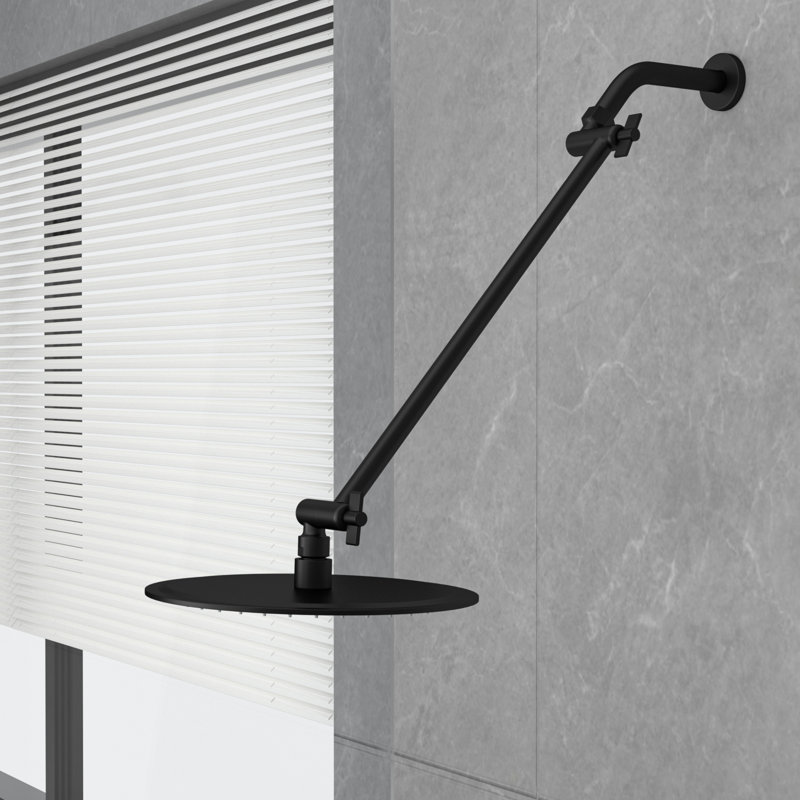 Extension de bras de douche 4 pouces à angle réglable en acier inoxydable, Noir mat