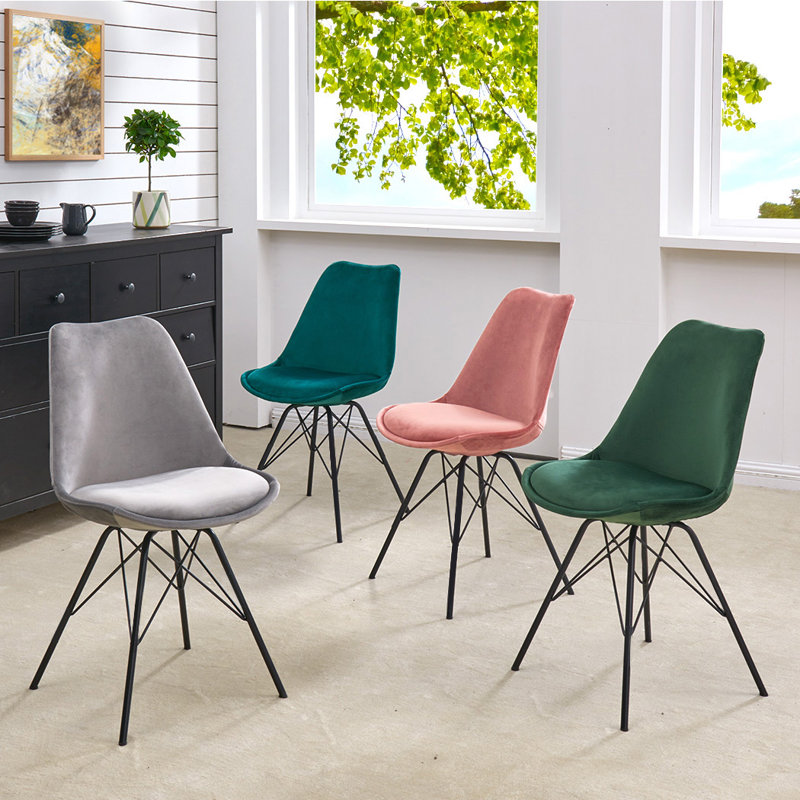 Chaise d’appoint rembourrée en velours Sigrid, Atrovirens