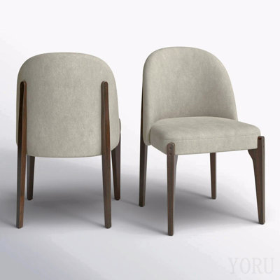 Wooden Dining Chairs Set Of 2, Modern Fabric Upholstered Dining Room Chair Kitchen Chairs, Farmhouse Dinner Chair For Kitchen Dining Room