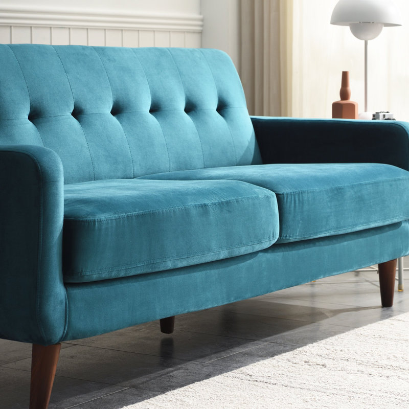 Abrego 3 Seater Velvet Sofa, Blue