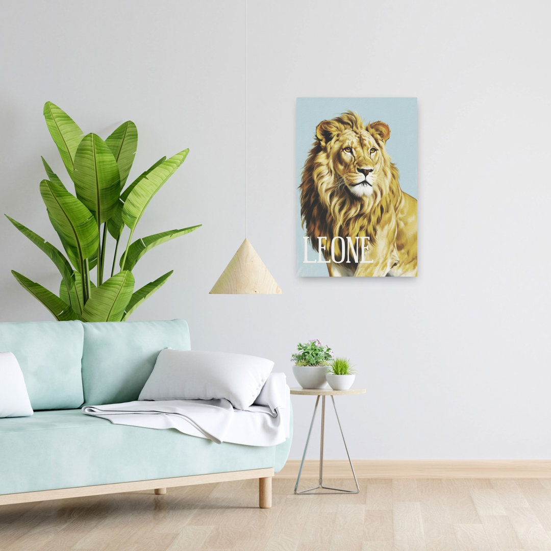 Majestic Lion Portrait Contemporary Wall Art Print