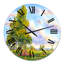 Paysage, arbres dans le champ du soir - Horloge murale traditionnelle-60281051