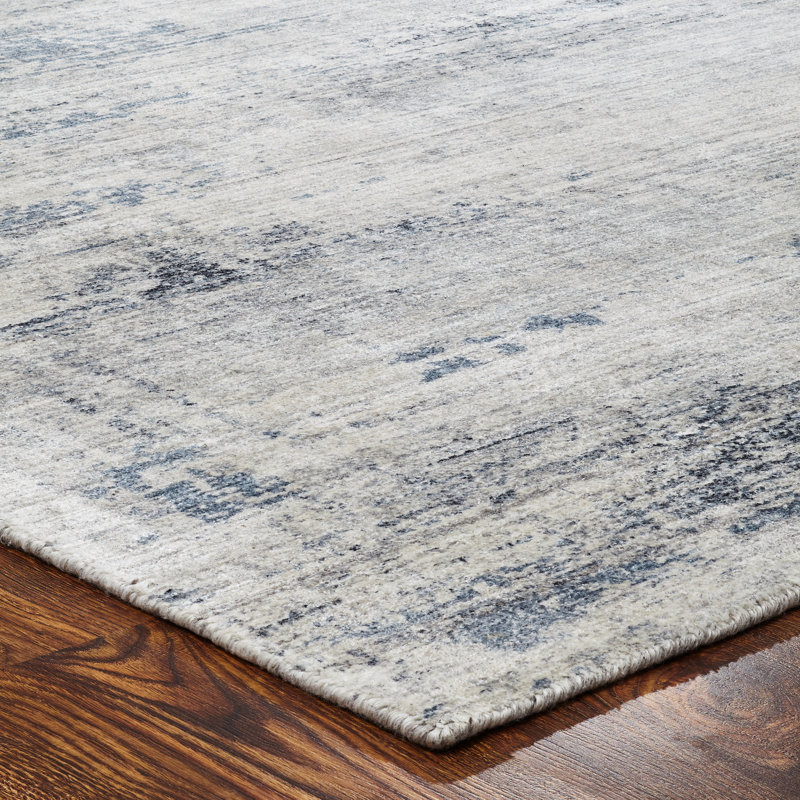 Biyron Abstract Area Rug in Blue, Rectangle  8'6" x 11'6"