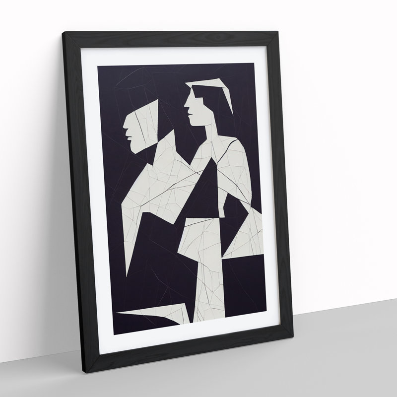 Two People - Single Picture Frame Print, 46cm H x 34cm W x 2cm D, Black Framed
