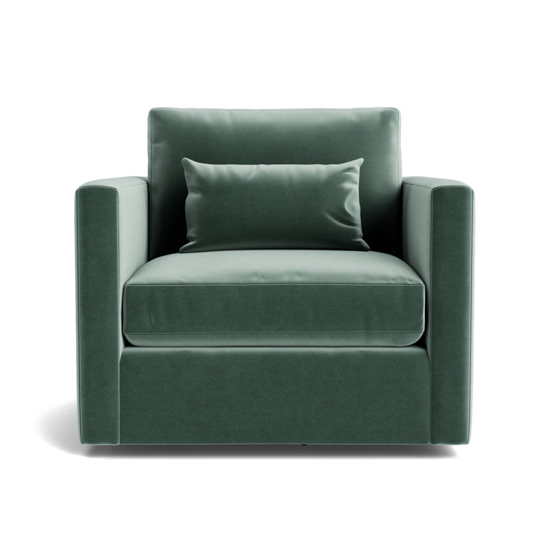 Haywood Full Swivel Chair, Performance Velvet - Jade