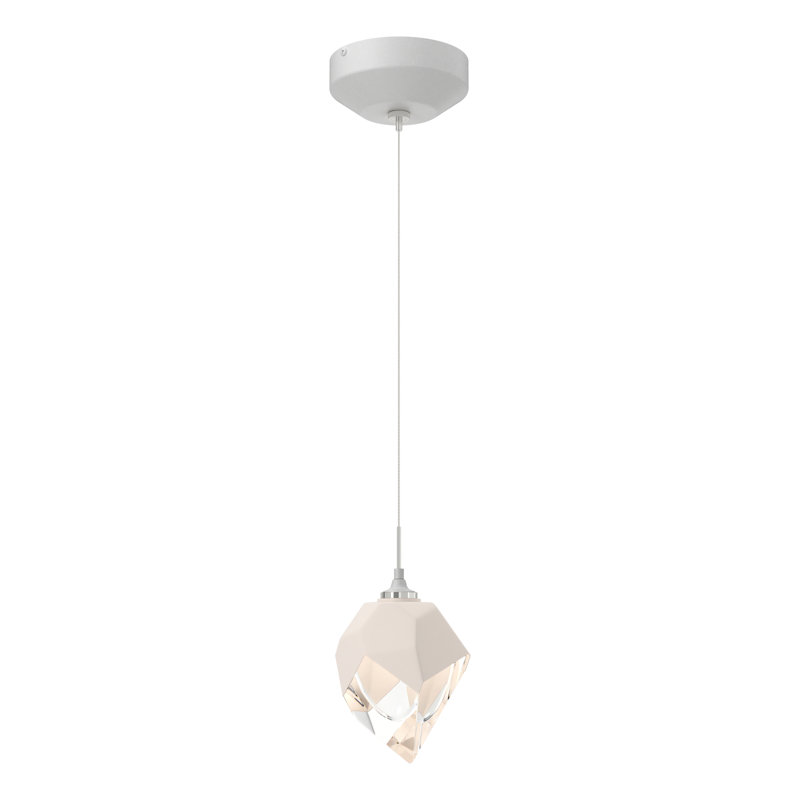 Luminaire suspendu géométrique à 1 lumière Chrysalis, Blanc, Blanc