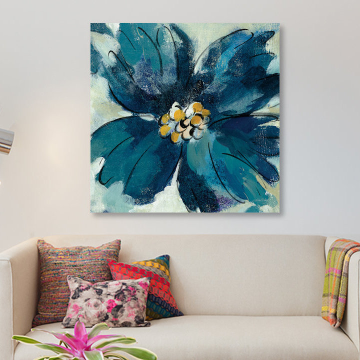 «Inky Floral II» par Silvia Vassileva, impression sur toile tendue sur châssis, H 12 po x l 12 po x P 0,75 po, Toile tendue