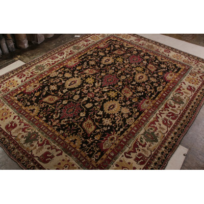 Tapis décoratif rouge noué à la main en laine de conception unique en laine 141 pi X175 po