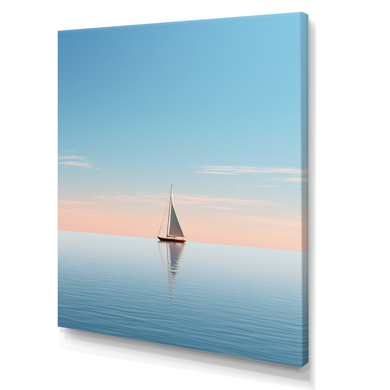 «Blue Maritime Sailboard Horizon I» sur toile, H 44 po x l 34 po x P 1,5 po, Toile tendue