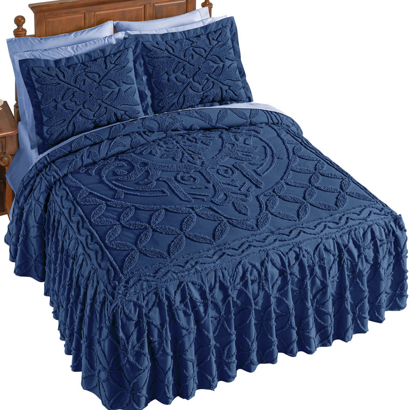 Textured Royal Medallion Chenille Bedspread, Queen Bedspread