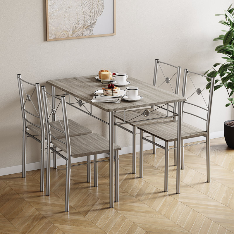 Adalat 4 - Person Dining Set, Oak, Oak