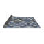 Bleu géométrique/Tapis décoratif gris-1302261587