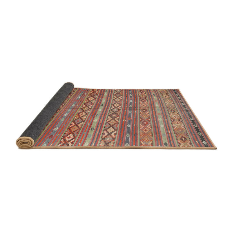 Tapis rose/orange/bleu contemporaine, Rond 6 pi
