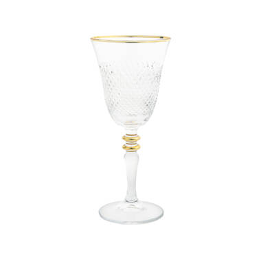 Set of 6 Short Stem Glasses with Cut Crystal Design – Classic