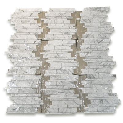 Statuary White Marble 13 in. x 10 in. Marble Tile