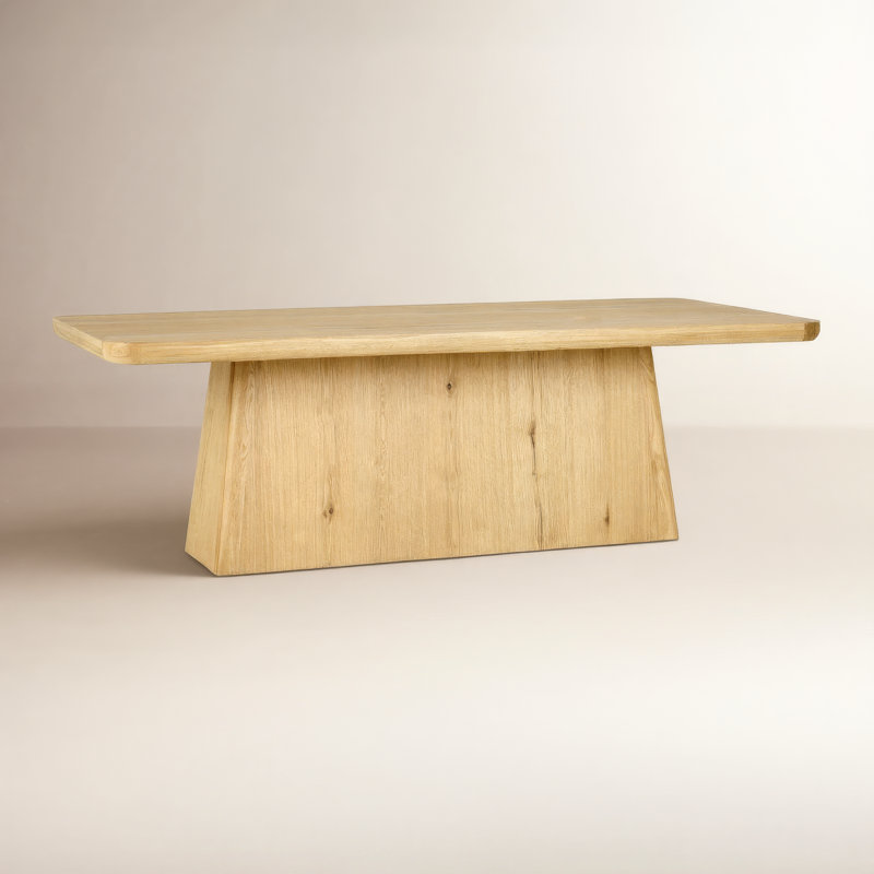 Table de salle à manger à piédestal Lowell, Naturel, H 30 po x L 95 po x l 42 po