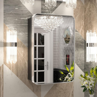 Pharmacie 16 "x24" avec miroir, cadre en acier inoxydable