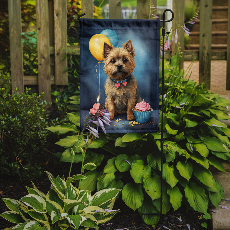 Drapeau de jardin «Happy Birthday», Cairn terrier