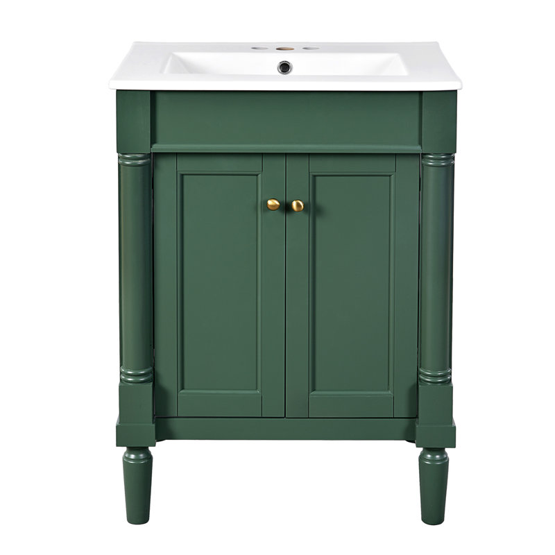 Meuble-lavabo 24 po avec lavabo supérieur, Vert