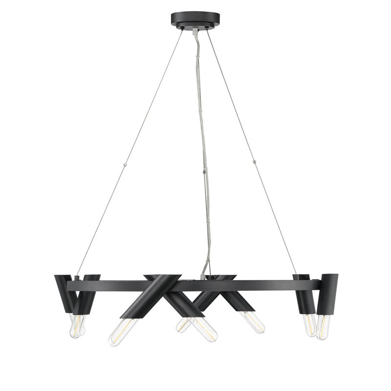 8 - Light Dimmable Wagon Wheel Chandelier