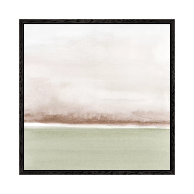 Watercolor Landscape X by Nouveau Prints - Painting on Canvas, 45.72cm H x 45.72cm W x 3.81cm D, Black Framed
