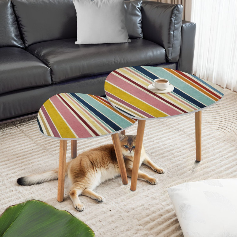 Ensemble de 2 tables basses gigognes Triangle