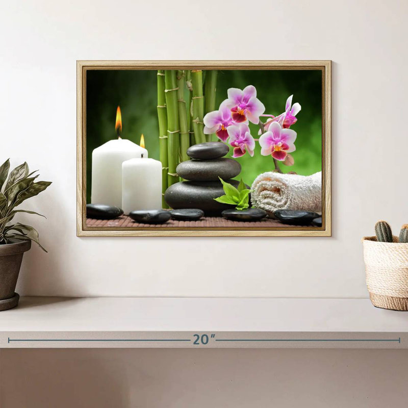 Zen Spa Indulgence, 13 po x 9 po, Cadre flottant en bois naturel