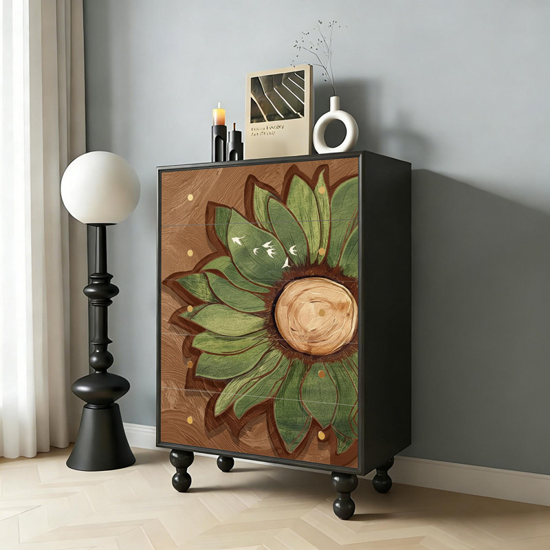 Ceridwen Solid Wood 5 - Drawer Accent Chest