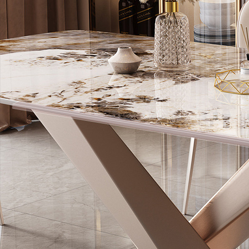 Table de salle à manger légère de luxe italienne, 7 pièces : table, 6 chaises, H 29,53 po x l 70,87 po x P 35,43 po