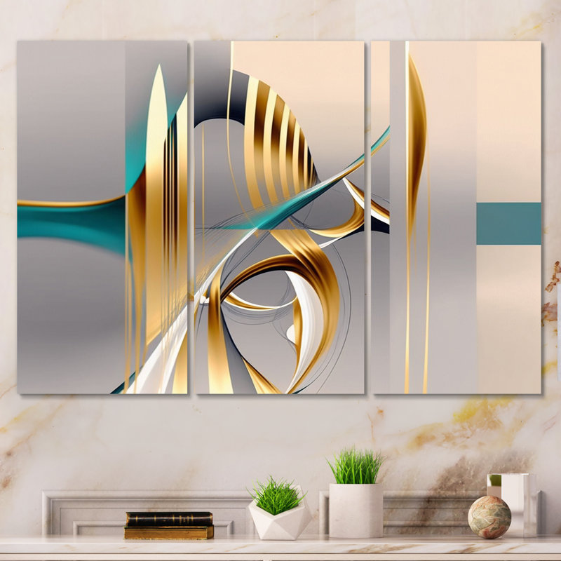 Jannie - Ensemble d'impressions sur toile Fractals, H 32 po x l 48 po x P 1 po