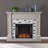 Birkover Criss Cross Fireplace w/ Marble Mantle