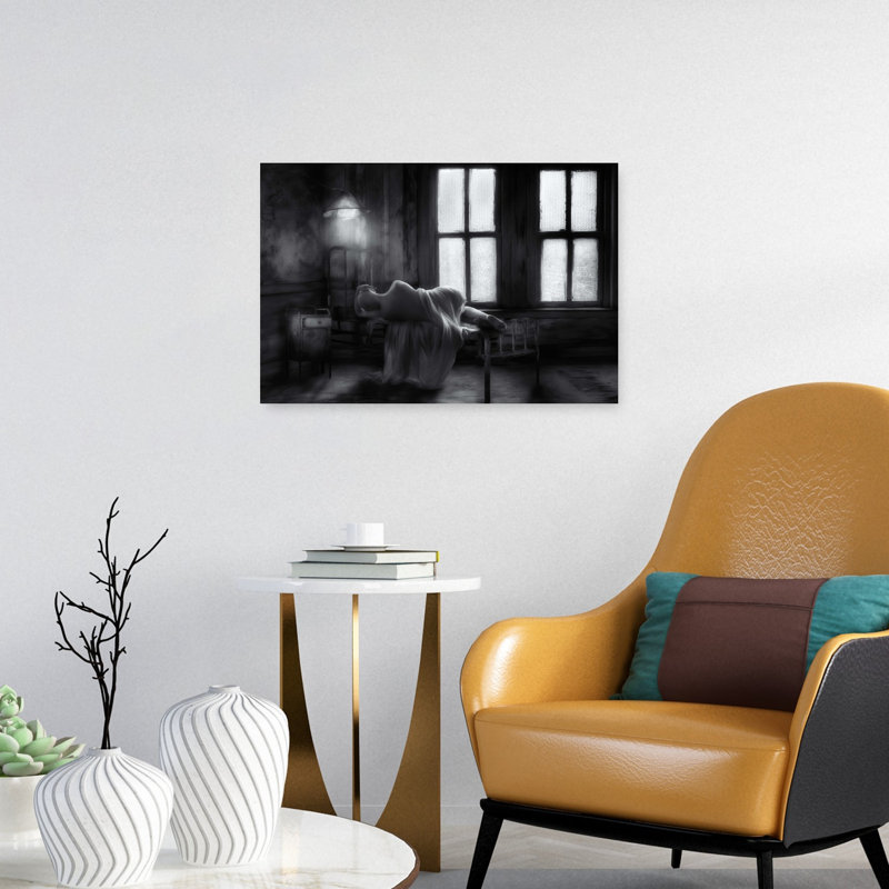 " Solitary Room Study Dramatic Gothic Vintage Architecture Wall Art Print " by Charlaine Gerber, 16" H x 24" W