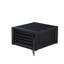 Ensemble de 14 tables de salle à manger, une table rectangulaire avec une table basse et 12 chaises de salle à manger en lin gris Gotham foncé, 39 po x 120 po, noir brossé-284389219-297452701