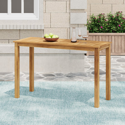Latanja Patio Rectangular Acacia Wood Counter-Height Dining Table by Ebern Designs