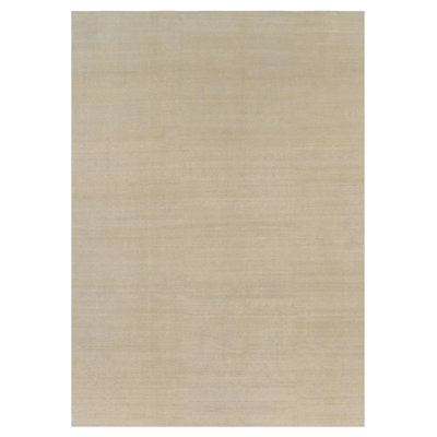Textural Hand Knotted Wool Area Rug in Beige