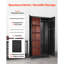 Metal Storage Cabinet, 179.5 cm Rolling Steel Garage Cabinet with Adjustable Shelves, 2 Magnetic Doors, Hanging Rod & 3 Rod Hooks, 5 Tiers Lockable Tool Storage for Pantry, Warehouse, Basement