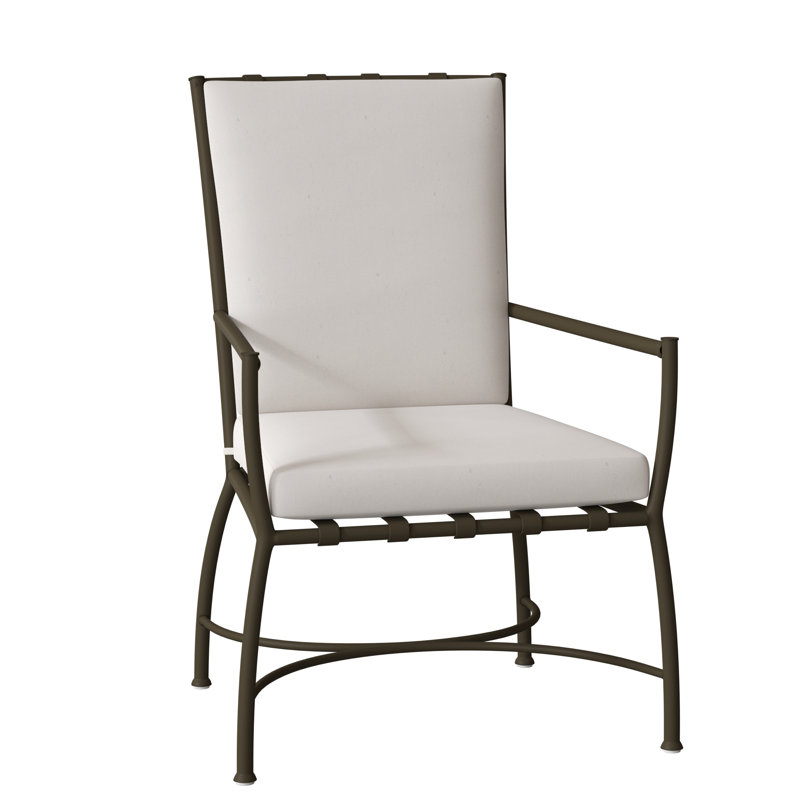 Chaise avec accoudoirs en aluminium Majorque, Pas de soudure, Blanc naturel