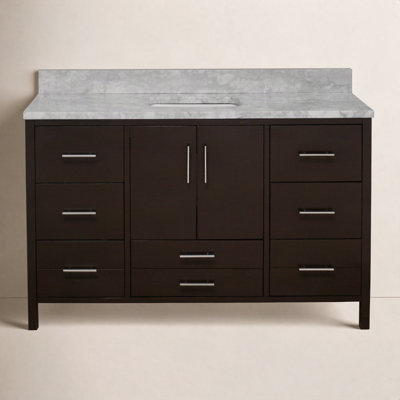 Kiara 60" Carrara Marble Single Bathroom Vanity