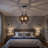 Adjustable Height Wooden Frame 2-Light Geometric Chandelier