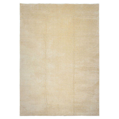10x14 Hand Knotted 100% Pure Silk Ivory with slight gray texture Tibetan Rug
