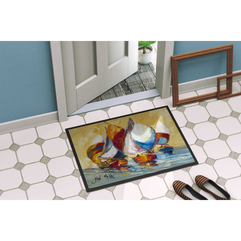 Tapis de porte d’intérieur anti-dérapant Boat Race, Rectangle 2 pi x 3 pi