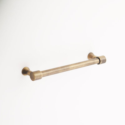 Madelyn Carter Liberty Solid Brass Cabinet Hardware, Antique Brass Drawer Pull with 6" Centers