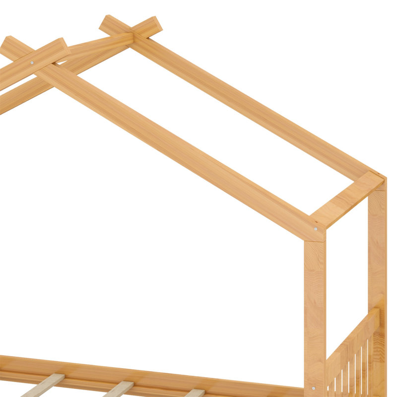 Lit plateforme House avec tête et pied de lit House, Naturel