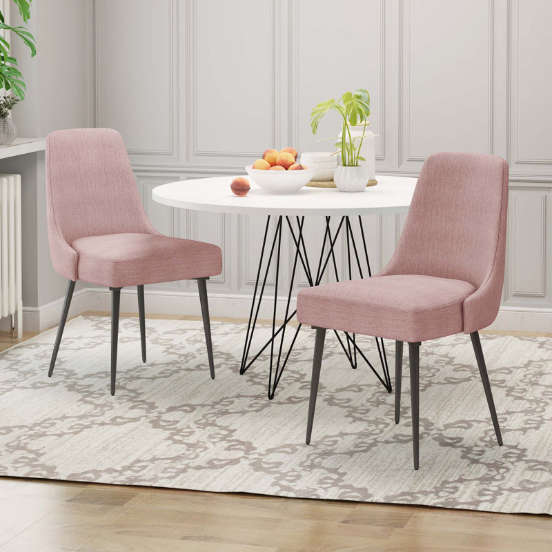 Ensemble de 2 chaises de salle à manger modernes avec pieds en métal