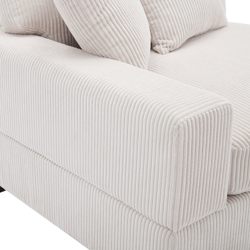 Milbrey 104.1Cm Wide Armchair, Beige Corduroy